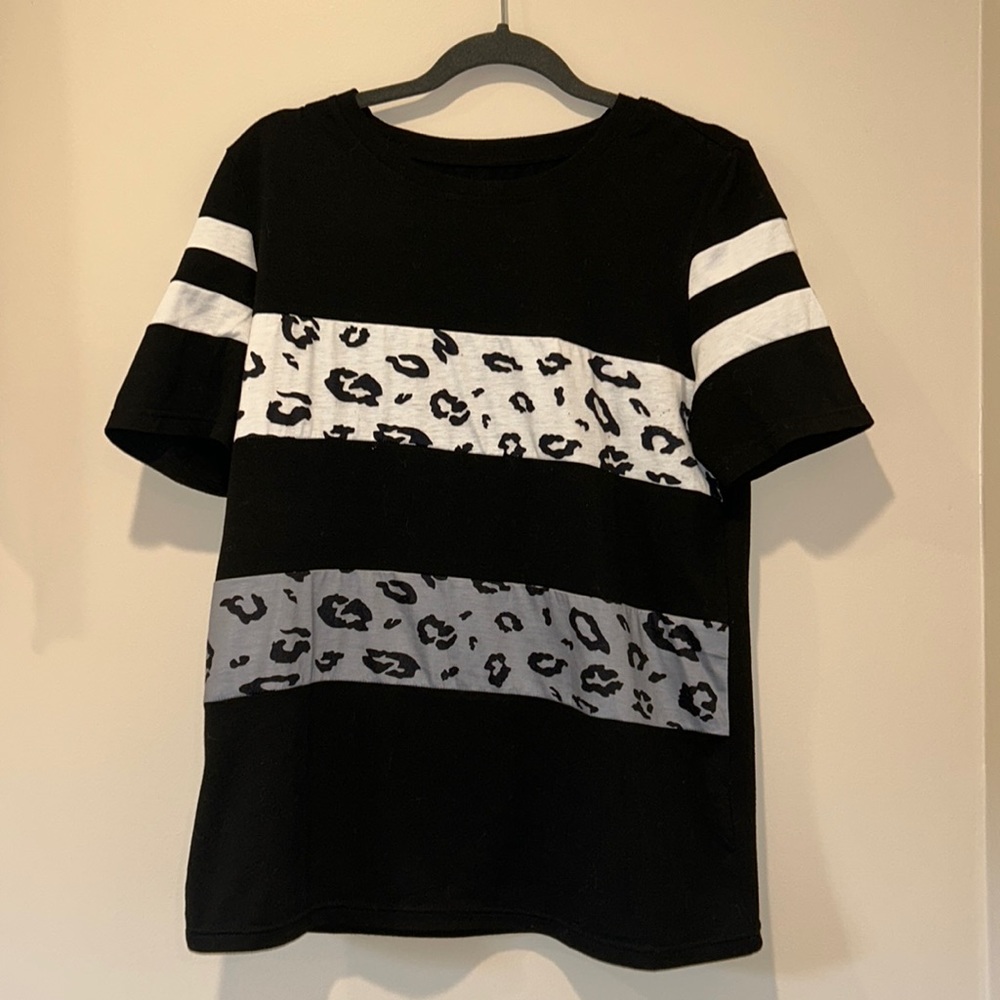 Baseball Cheetah Striped Top